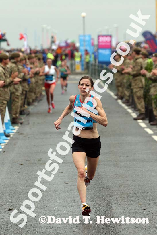 Jilly Woodthorpe finishing the BUPA Great North Run.